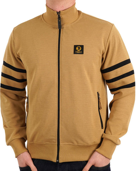 Trojan Stripe Sleeve Track Top Camel
