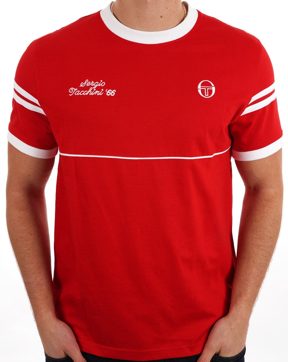 Sergio Tacchini Orion Davis T-Shirt Dunkelrot/Weiß