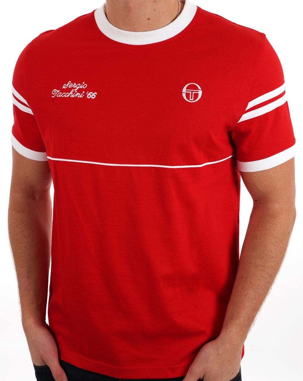 Sergio Tacchini Orion Davis T-Shirt Dunkelrot/Weiß