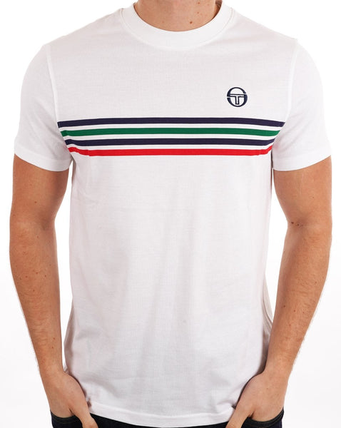 Sergio Tacchini Multi Stripe T Shirt White