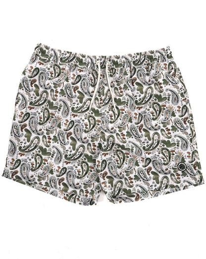 Pretty Green Aquarelle Paisley Badeshorts Stein