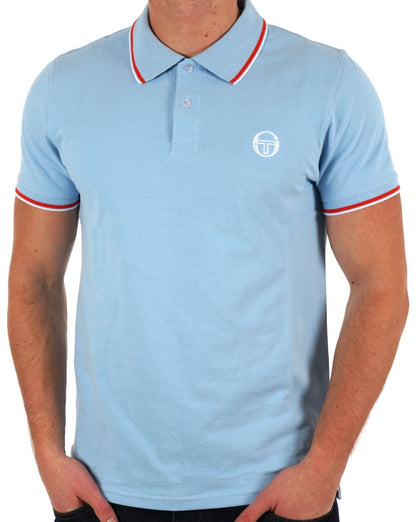 Sergio Tacchini Poloshirt mit Streifen, Himmelblau