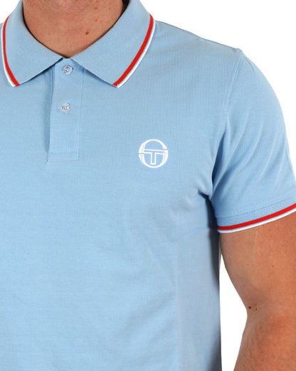 Sergio Tacchini Poloshirt mit Streifen, Himmelblau