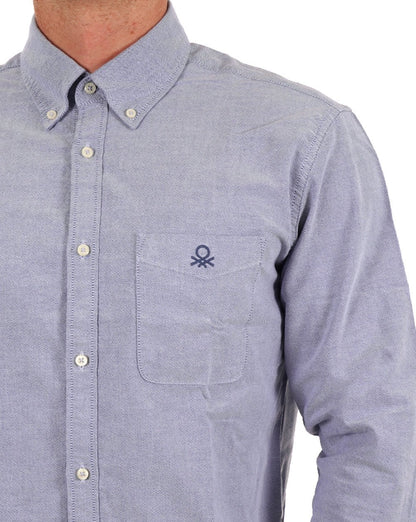 Benetton Oxford-Baumwollhemd Helles Marineblau
