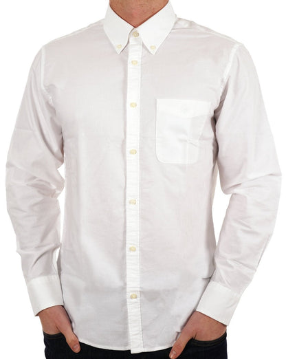 Benetton Oxford-Baumwollhemd Weiß