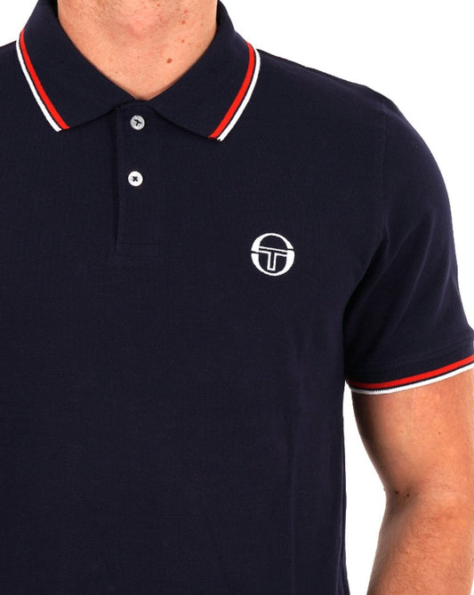 Sergio Tacchini Sergio Tacchini Poloshirt mit Streifen, Marineblau/Rot