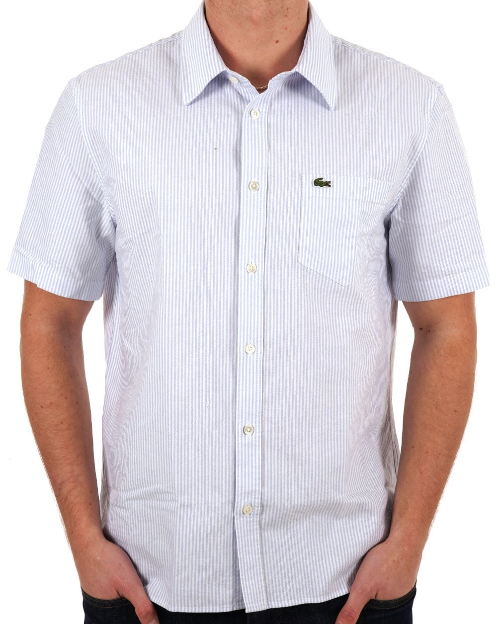 Lacoste Oxford Striped Shirt Sky Blue/White