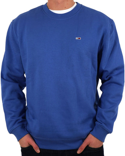 Tommy Jeans Flag Crew Sweatshirt Tempo Blau