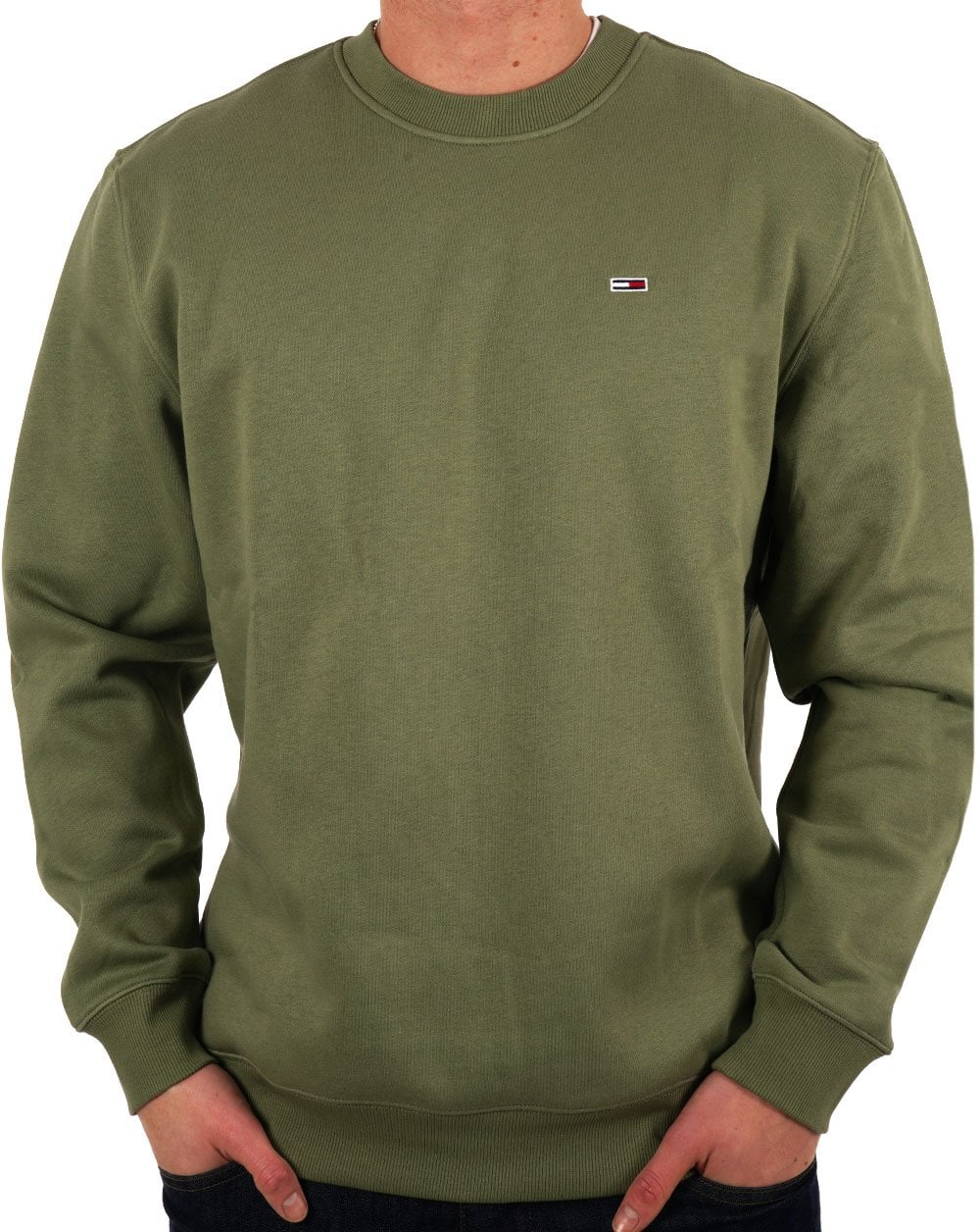 Tommy Jeans Flag Crew Sweatshirt Aruba Grün