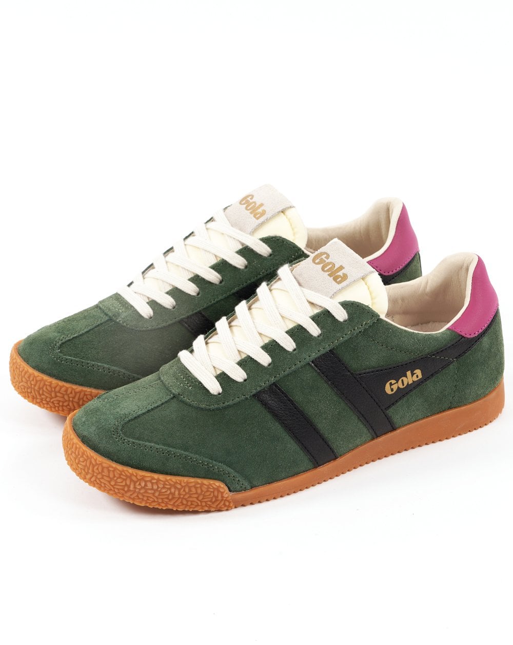 Gola Classics Damen Elan Sneakers Evergreen/Schwarz/Fuchsia