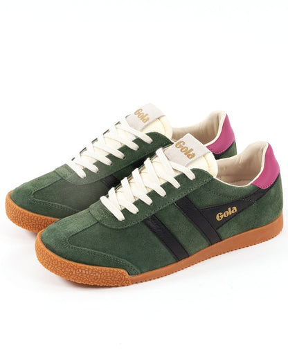 Gola Classics Damen Elan Sneakers Evergreen/Schwarz/Fuchsia