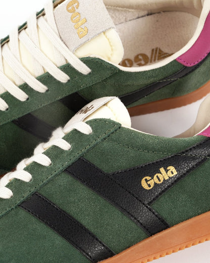 Gola Classics Damen Elan Sneakers Evergreen/Schwarz/Fuchsia