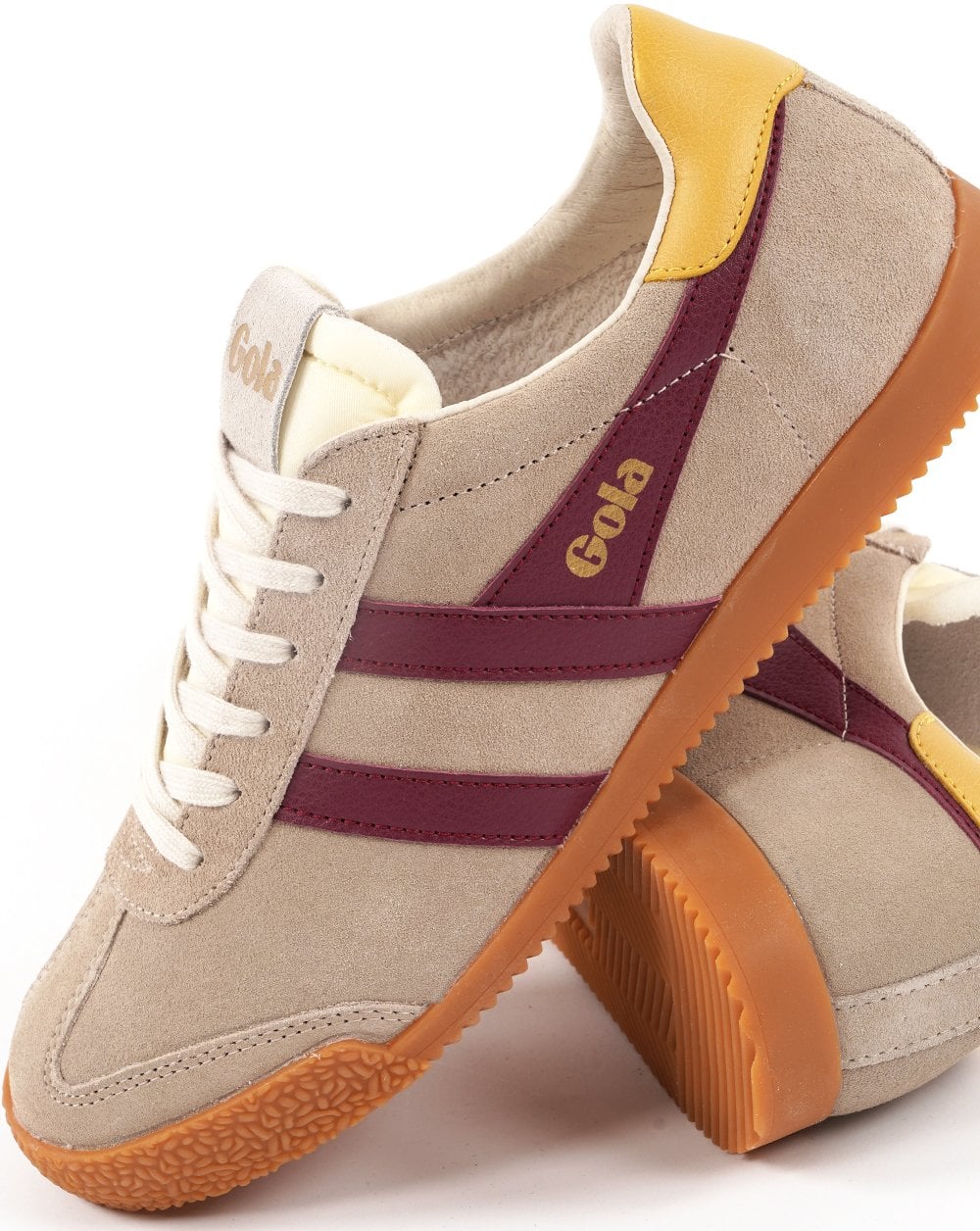 Gola Classics Damen Elan Sneakers Knochen/Kirschrot/Pollen
