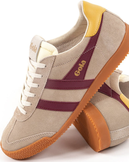 Gola Classics Damen Elan Sneakers Knochen/Kirschrot/Pollen