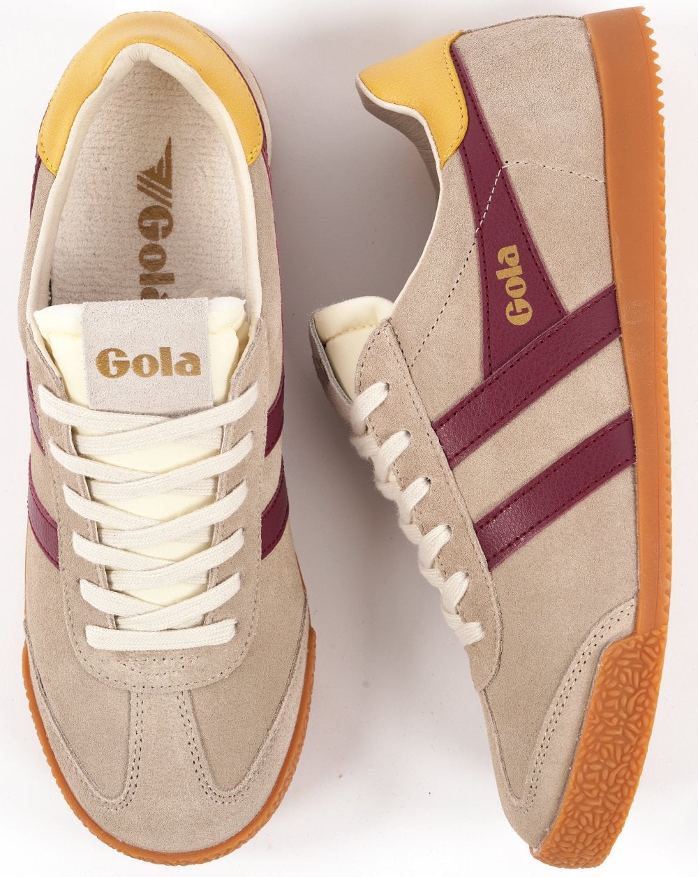 Gola Classics Damen Elan Sneakers Knochen/Kirschrot/Pollen