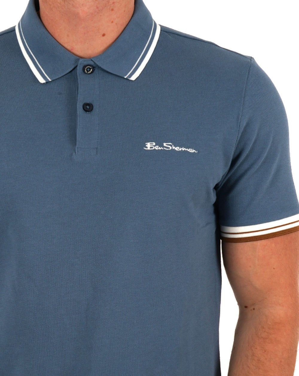 Ben Sherman Signature Piqué-Poloshirt Airforce Blau