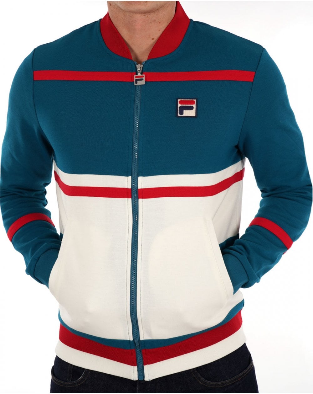 Fila Vintage Stefan Trainingsjacke Deep Lagoon / Rot / Gardenia