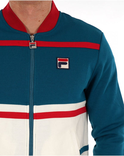 Fila Vintage Stefan Trainingsjacke Deep Lagoon / Rot / Gardenia