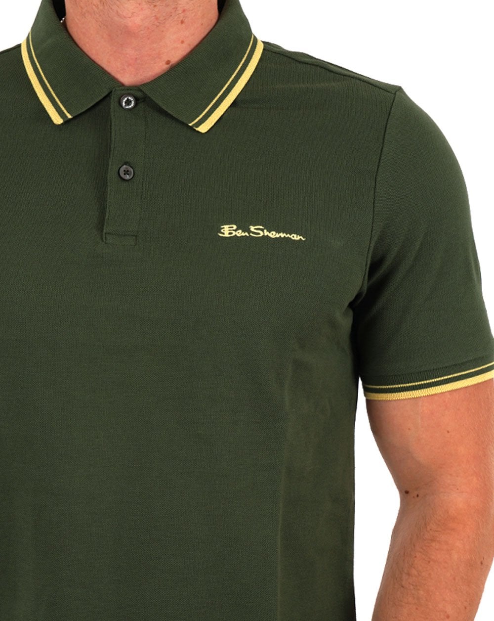 Ben Sherman Signature Piqué-Poloshirt, Dunkelgrün