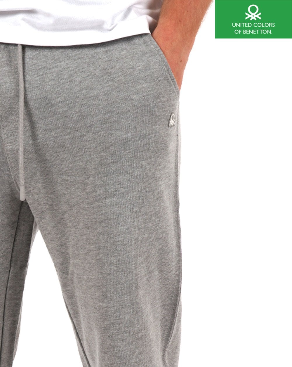 Benetton – Sweat-Jogginghose in Hellgraumeliert