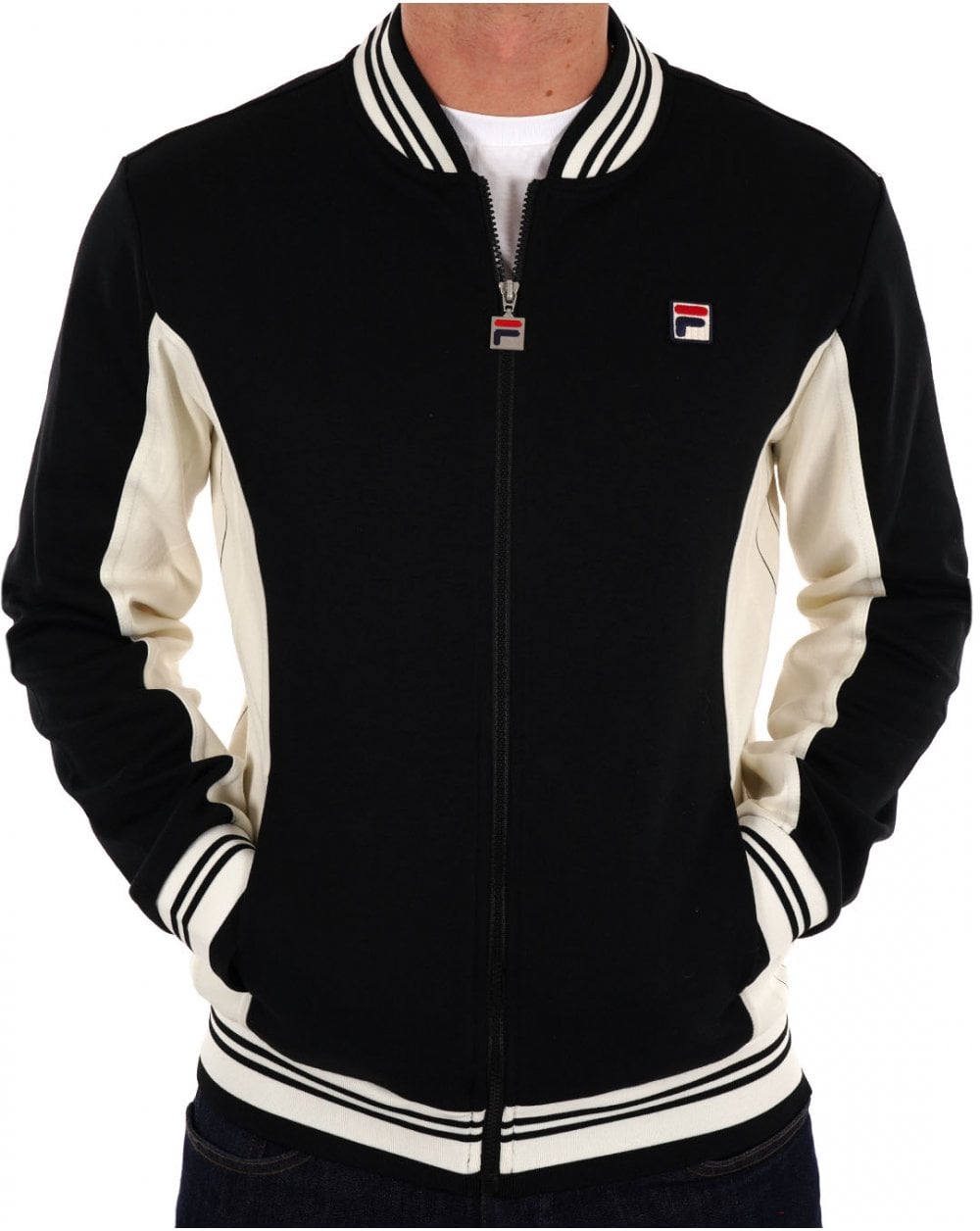 Fila Vintage Mk1 Settanta Trainingsjacke Schwarz / Gardenia