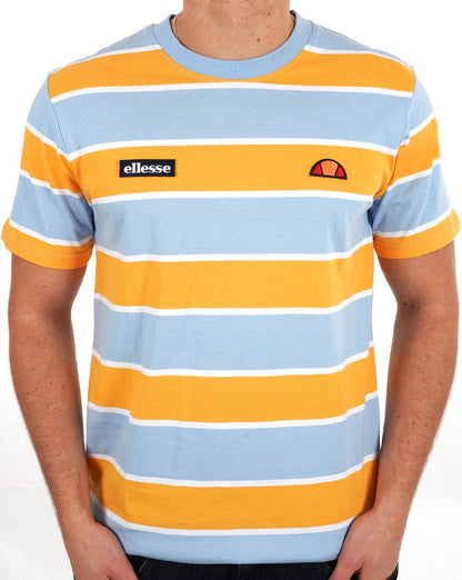 Ellesse – Blockstreifen-T-Shirt, Himmelorange