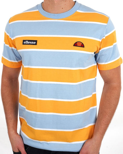 Ellesse – Blockstreifen-T-Shirt, Himmelorange