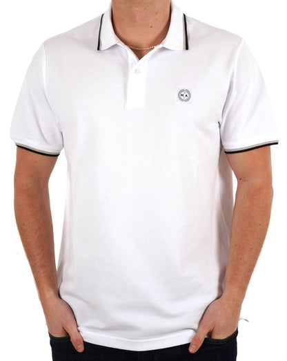 Marshall Artist Poloshirt mit Streifen in Weiß