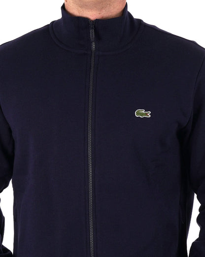 Lacoste – Trainingsjacke mit durchgehendem Reißverschluss in Marineblau