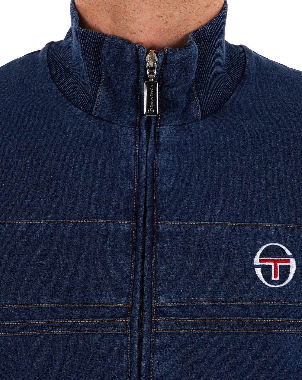 Sergio Tacchini – Denim Masters – Trainingsoberteil in mittlerem Denim