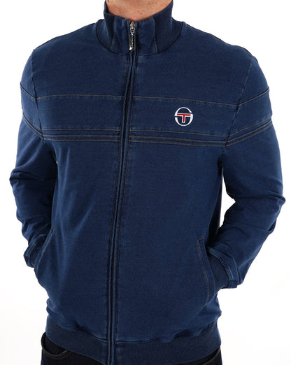 Sergio Tacchini – Denim Masters – Trainingsoberteil in mittlerem Denim