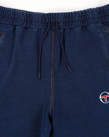 Sergio Tacchini – Gestreifte Jeansshorts in mittlerem Denim