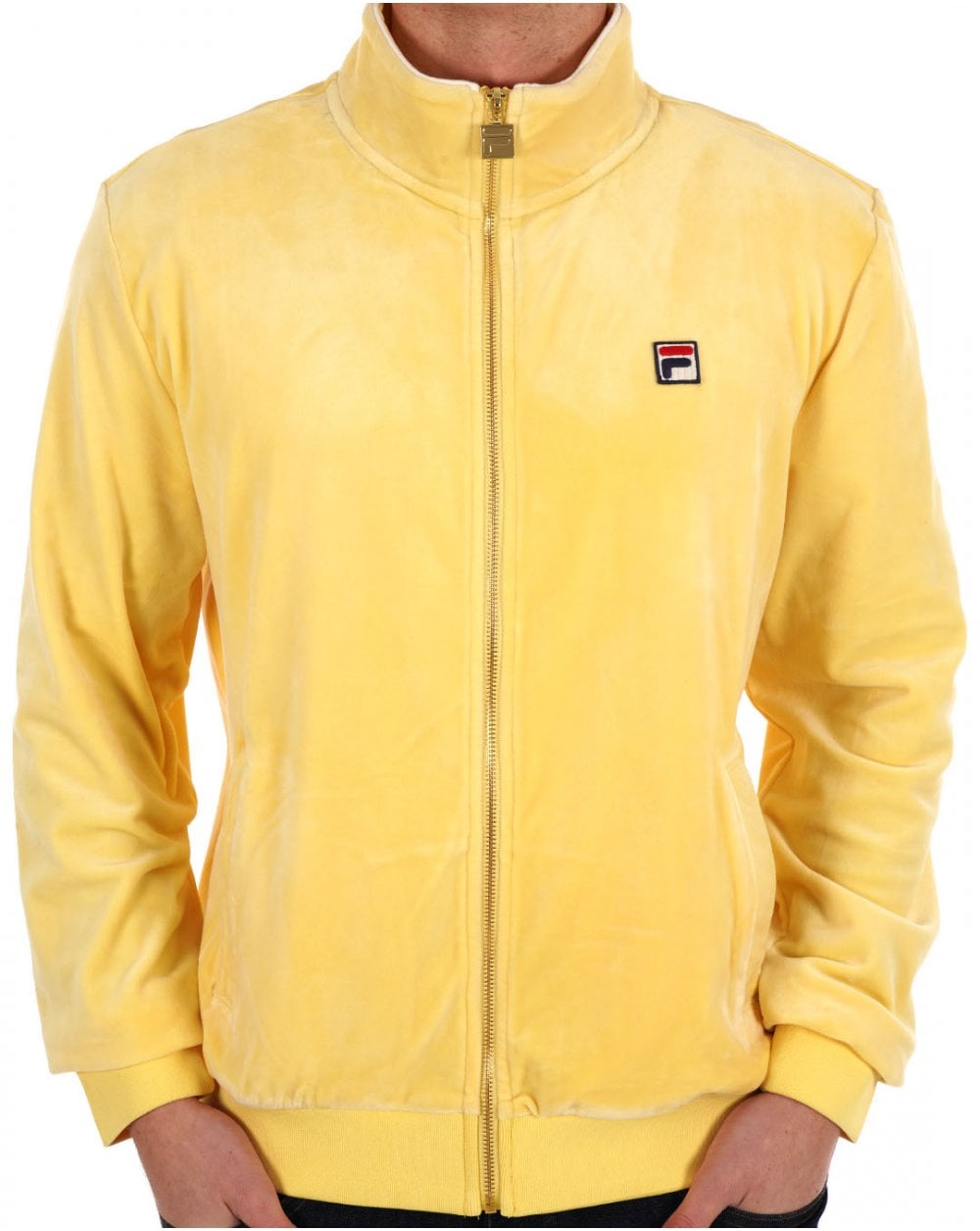 Fila Vintage Velours Trainingsjacke Hellgelb