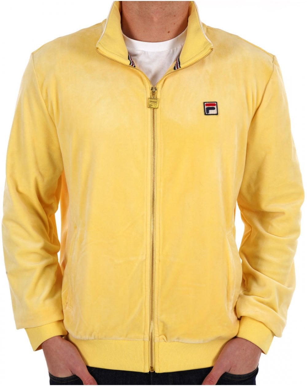 Fila Vintage Velours Trainingsjacke Hellgelb
