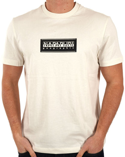 Napapijri Box Logo T-Shirt Weiß Whisper