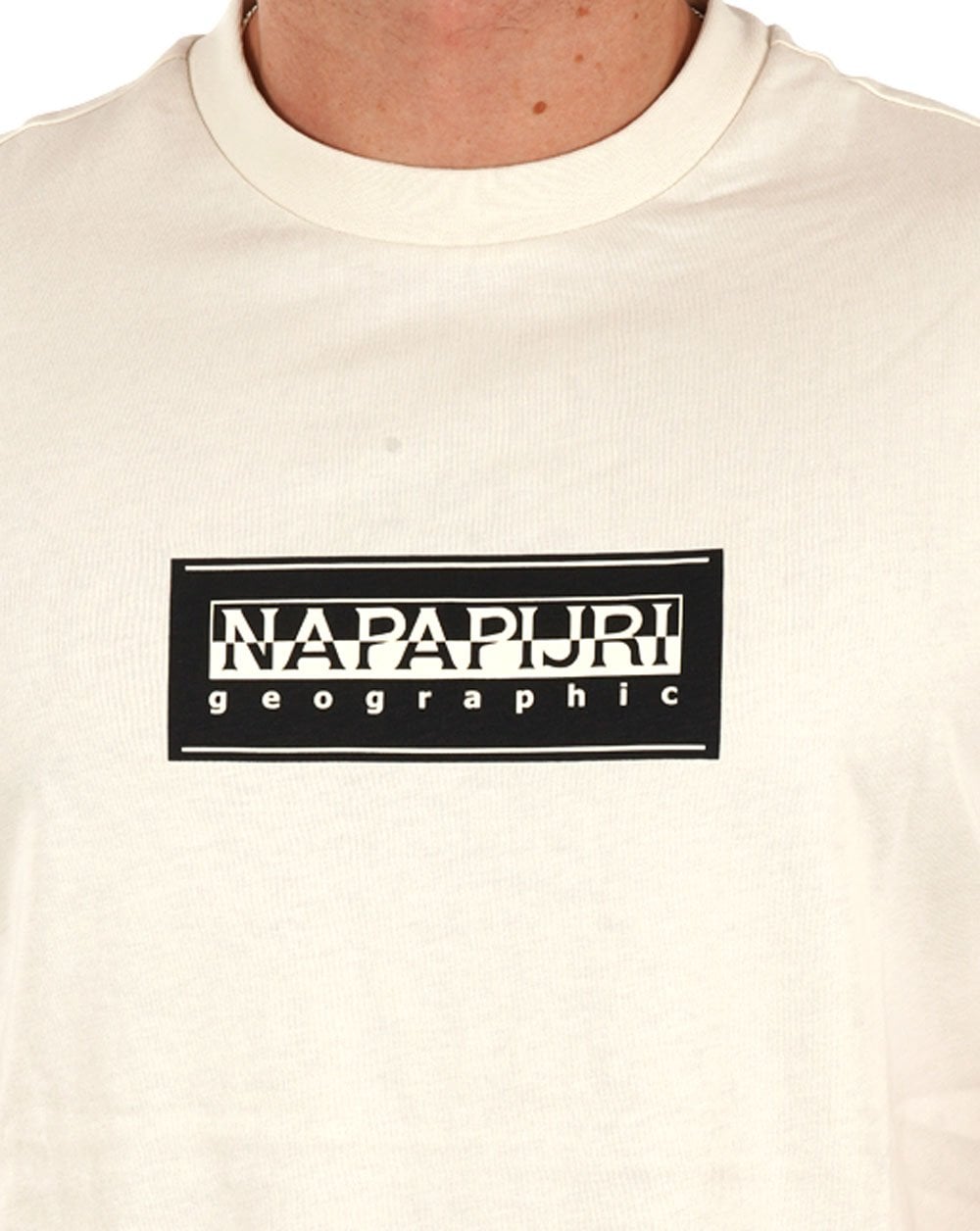 Napapijri Box Logo T-Shirt Weiß Whisper