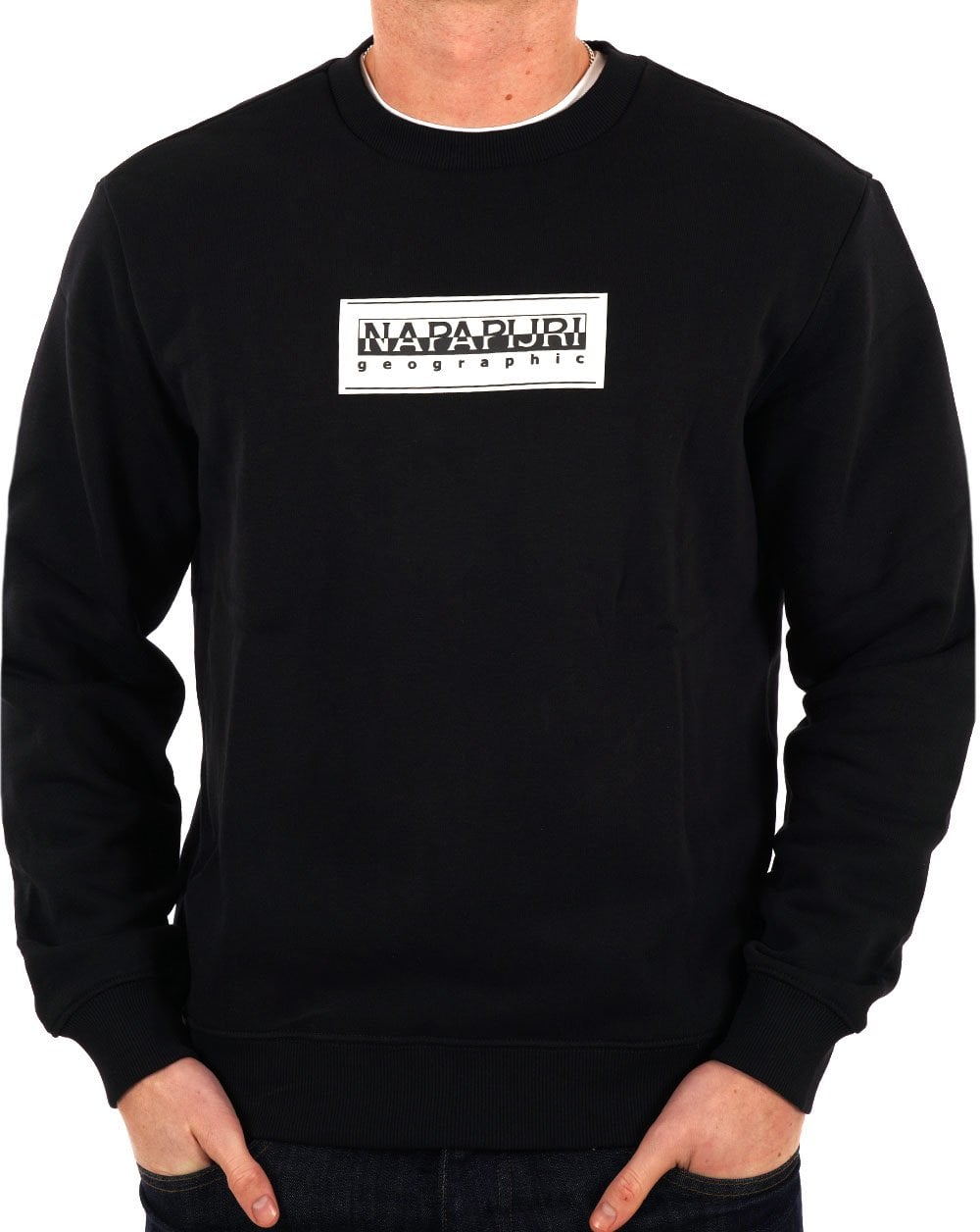 Napapijri Sweatshirt mit Box-Logo, Schwarz