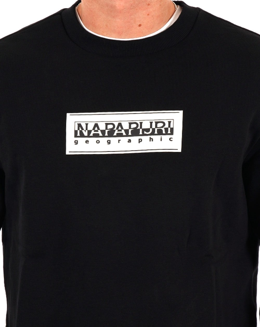 Napapijri Sweatshirt mit Box-Logo, Schwarz