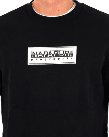 Napapijri Sweatshirt mit Box-Logo, Schwarz