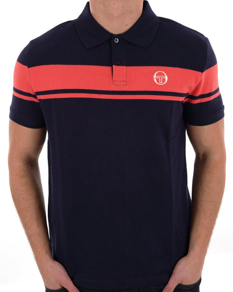 Sergio Tacchini Young Line Polo Shirt Navy Coral