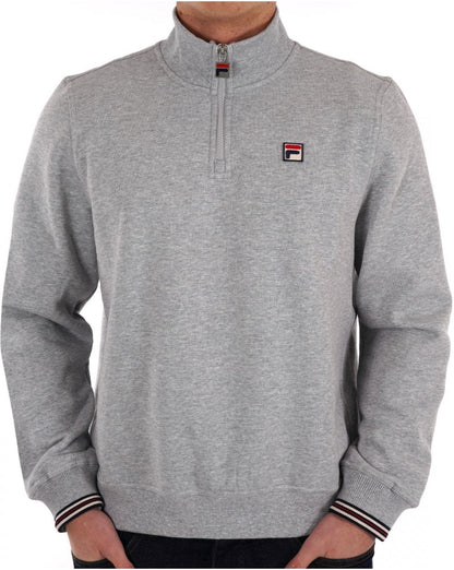 Fila Vintage 1/4 Zip Sweatshirt Hellgrau meliert