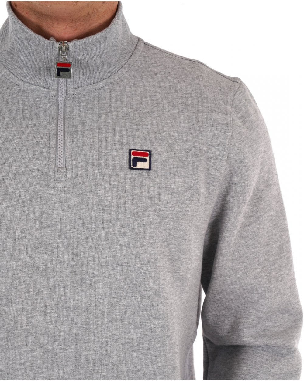 Fila Vintage 1/4 Zip Sweatshirt Hellgrau meliert