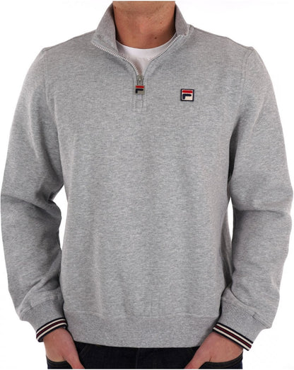 Fila Vintage 1/4 Zip Sweatshirt Hellgrau meliert
