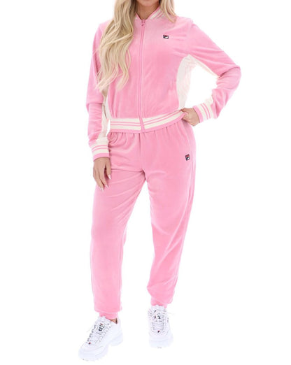 Fila Vintage Jenesis Velours-Trainingsjacke Prism Pink