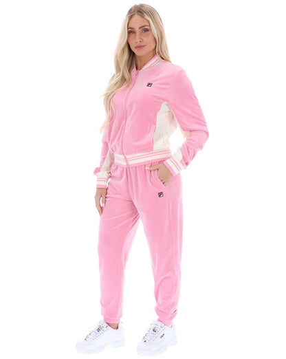 Fila Vintage Jenesis Velours-Trainingsjacke Prism Pink