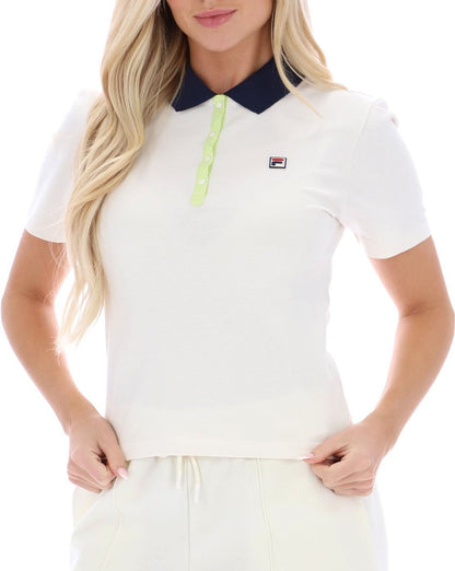 Fila Vintage Juno Fitted Iconic Polo für Damen, Gardenia