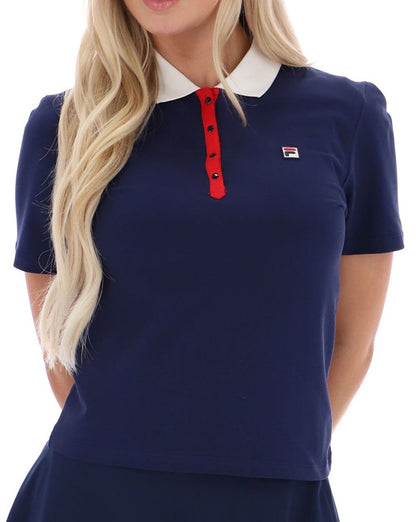 Fila Vintage Juno Fitted Iconic Polo für Damen, Marineblau