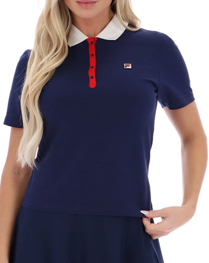 Fila Vintage Juno Fitted Iconic Polo für Damen, Marineblau