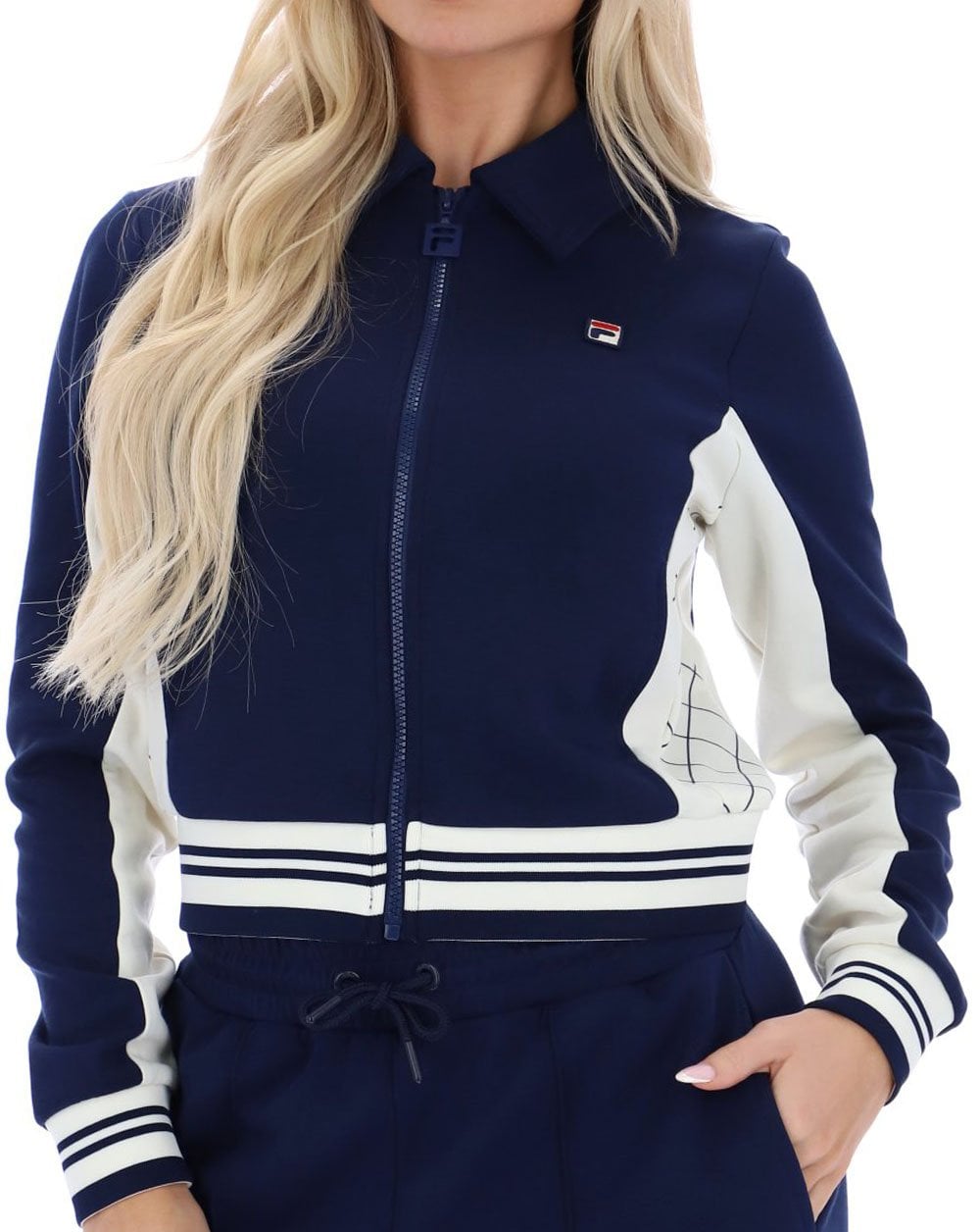 Fila Vintage Jelena Kurzes Trainingsoberteil Marineblau/Gardenia