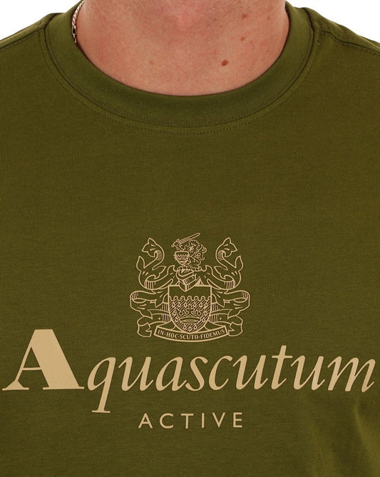 Aquascutum Aquascutum – T-Shirt mit großem Logo, Armeegrün